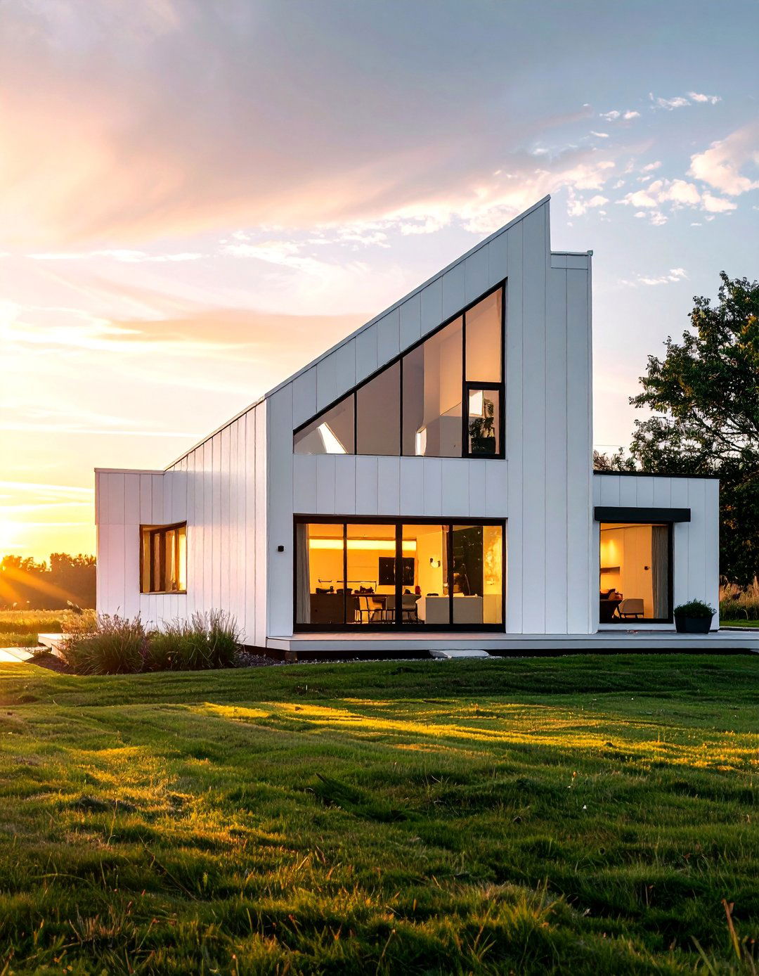 Minimalist White Siding House with Clean Lines - 20 White Siding House Designs for a Clean and Timeless Exterior