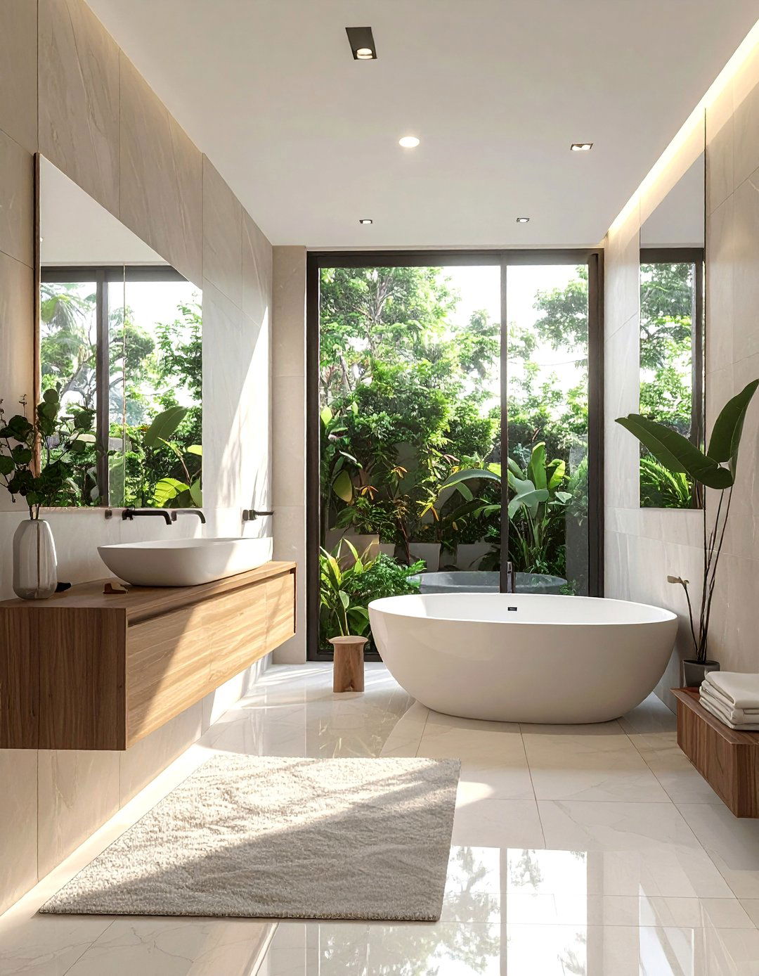 Minimalist Zen Retreat - 40 Elegant Primary Bathroom Ideas for a Luxurious Space