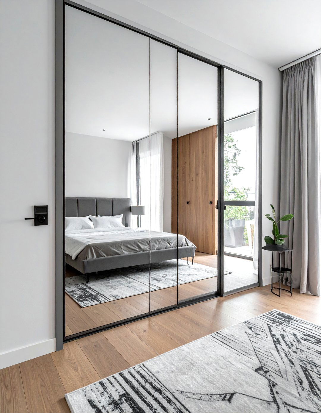 Mirror Panel Installation - 25 Bedroom Door Decorating Ideas to Add Personality