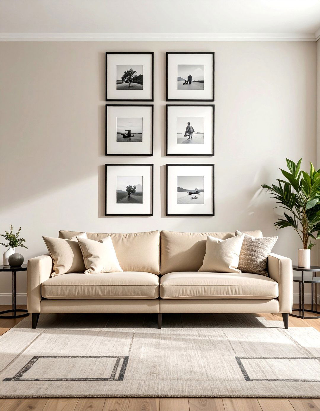 Mirrored Gallery Walls for Personal Symmetrical Style - 15 Elegant Symmetrical Living Room Ideas for Balance