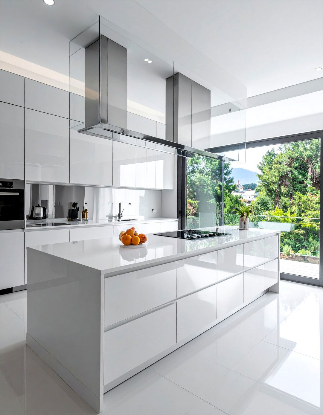 Mirrored Glass Kitchen Cabinets for Maximum Light Reflection - 20 Modern Style Glass Kitchen Cabinets for a Sleek Look