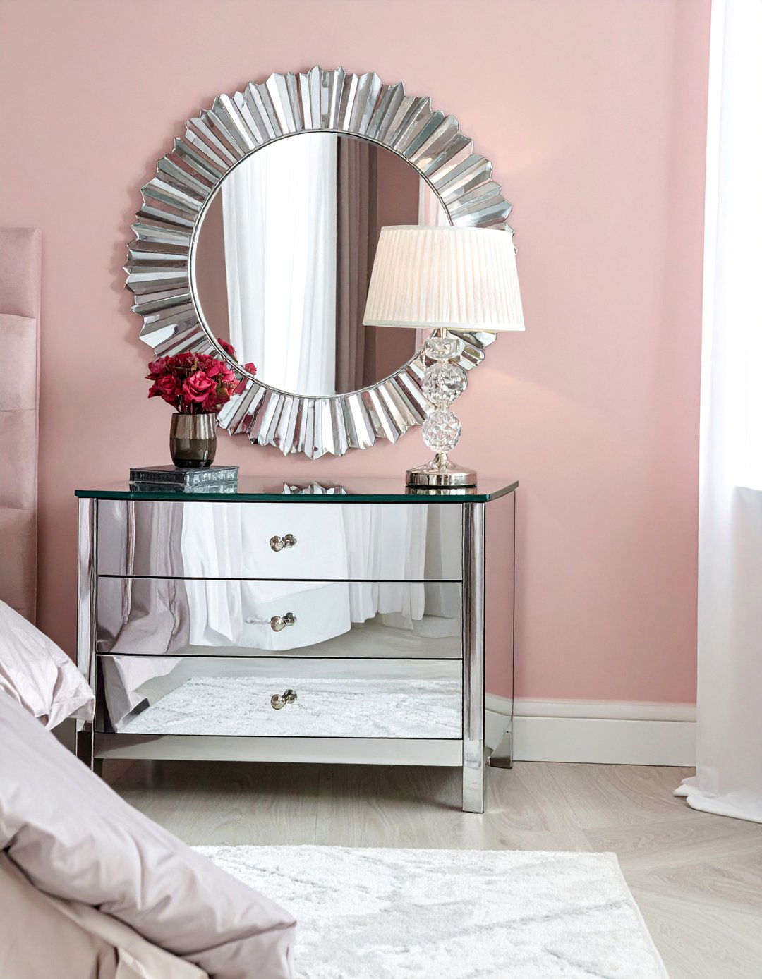 Mirrored Nightstand Complete Integration - 15 Mirror Behind Nightstand Design Ideas for Style