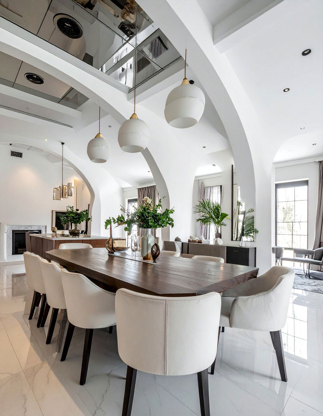 Mirrored Panel Vaulted Ceiling - 40 Vaulted Ceiling Ideas for a Spacious Look