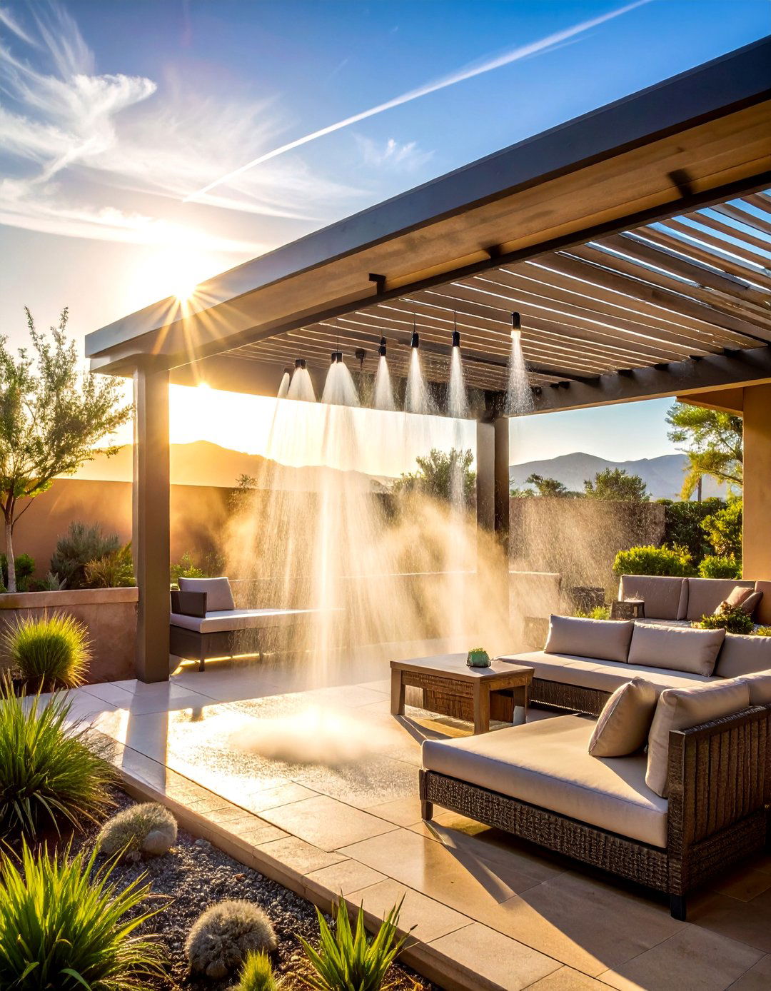 Misting Systems for Evaporative Cooling - 40 Shade Ideas for Comfortable Outdoor Living Spaces
