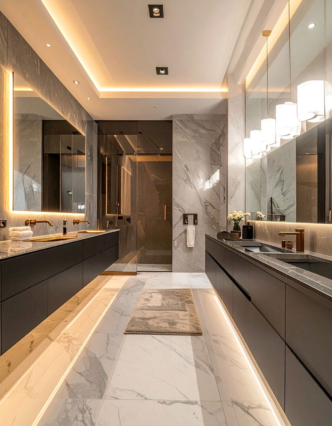Mixed Metal Finish Coordination - 40 Elegant Primary Bathroom Ideas for a Luxurious Space