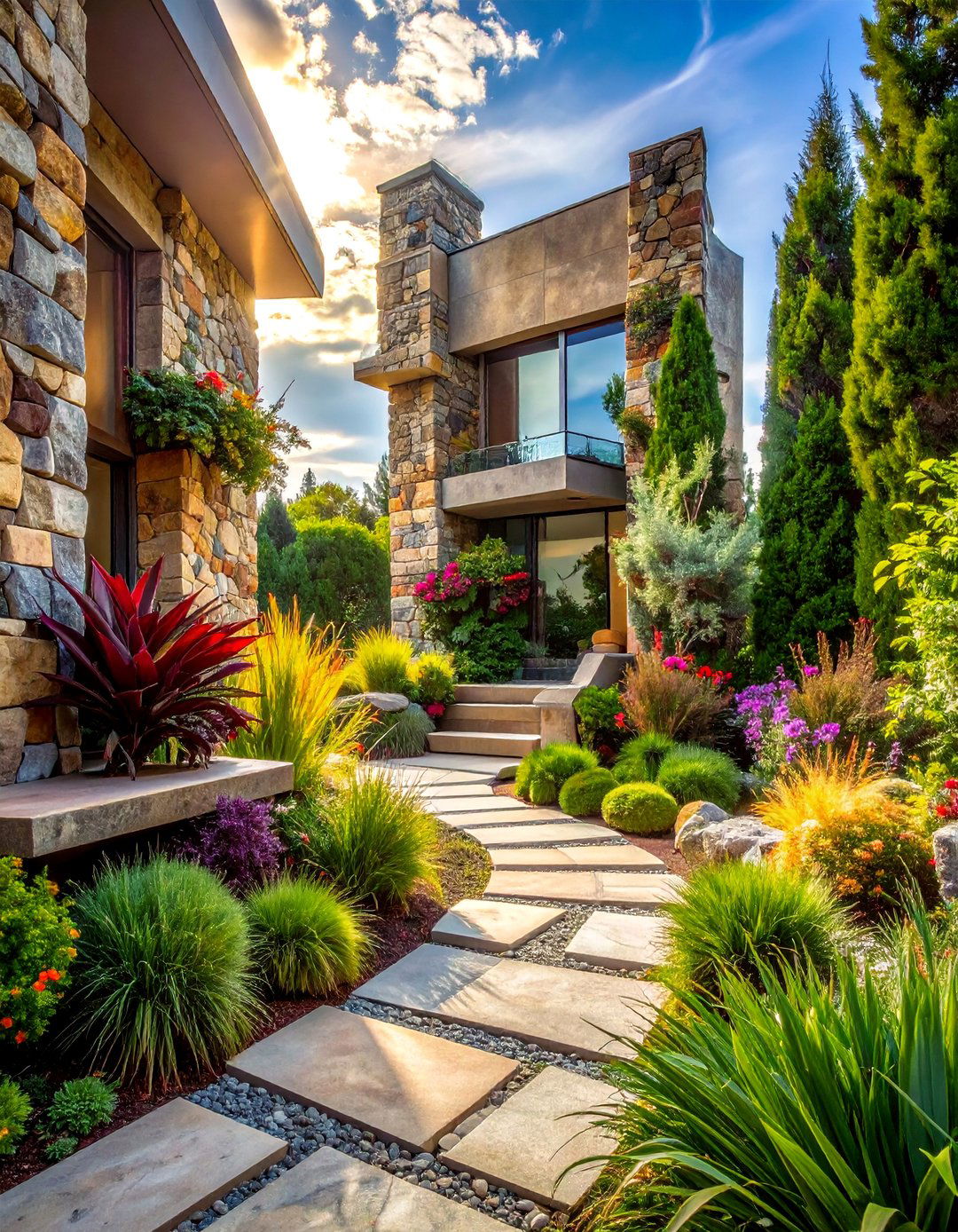 Mixed Stone Compositions - 40 Stone Landscaping Ideas for a Beautiful Outdoor Space