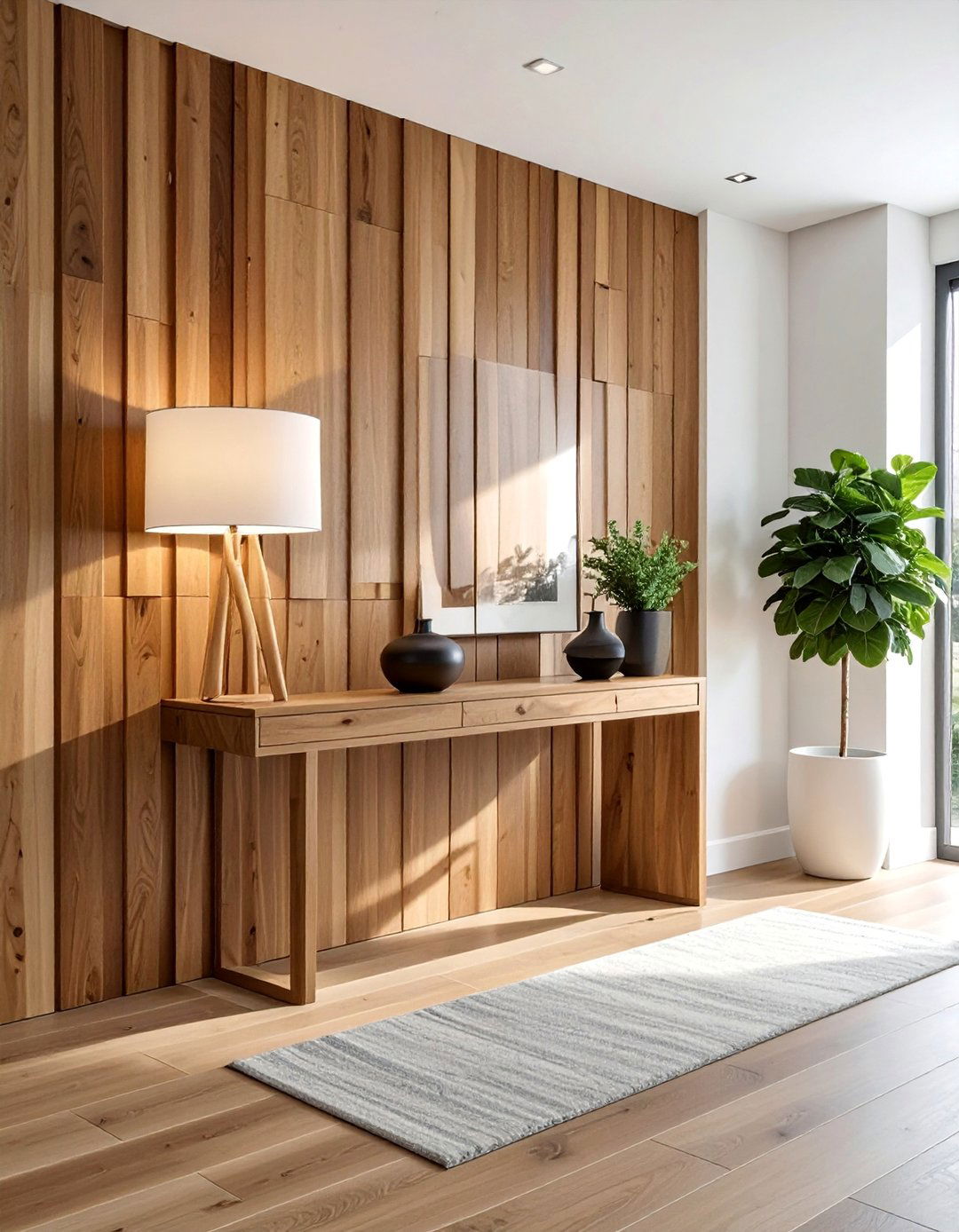 Mixed Width Wood Slat Accent Wall - 40 Wood Slat Accent Wall Ideas for Your Home