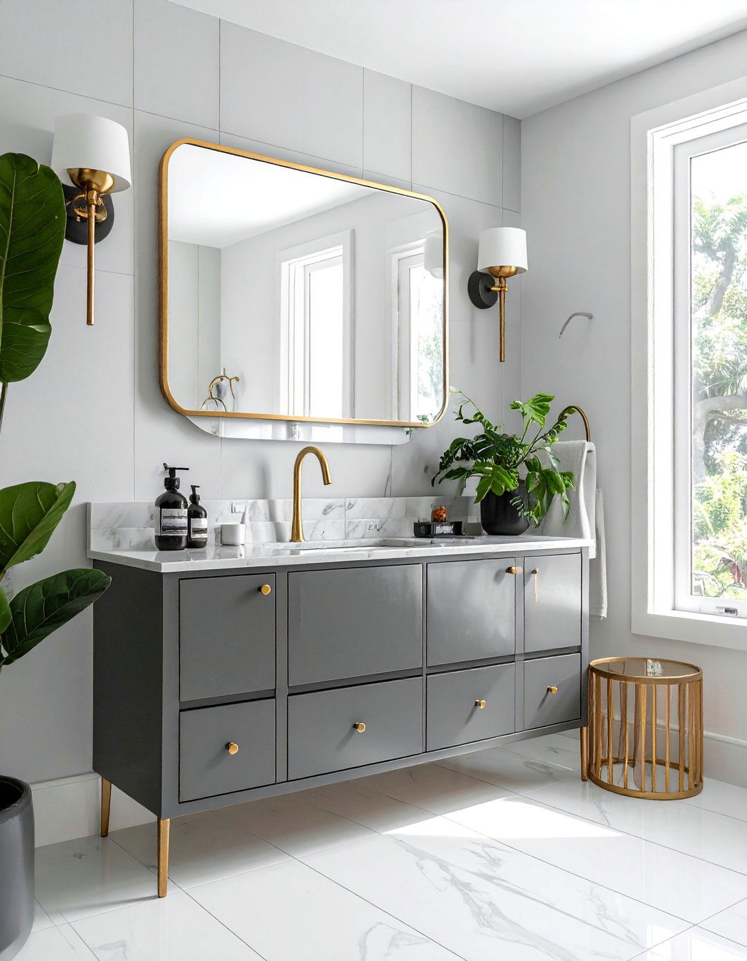 Mixing Metallic Finishes - 20 Maximalist Bathroom Design Ideas for Bold Style