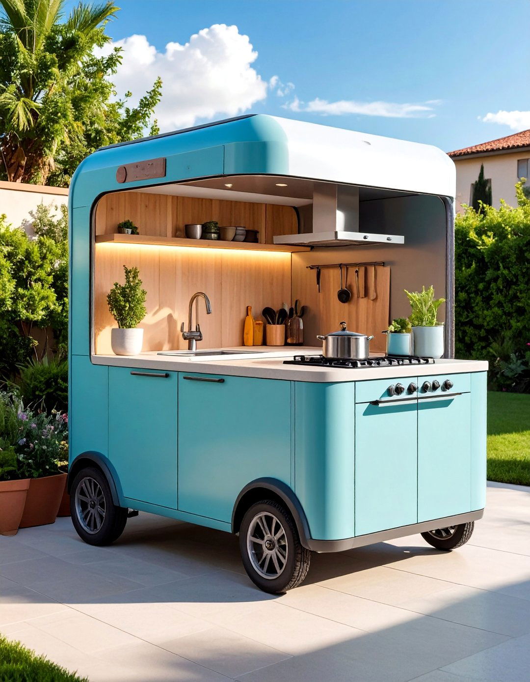 Mobile Cart and Portable Solutions - 20 Summer Kitchen Ideas for Outdoor Entertaining