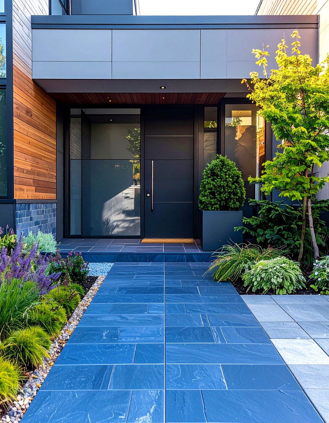 Modern Bluestone Entry Walkway - 15 Bluestone Walkway Ideas for a Stunning Garden Path