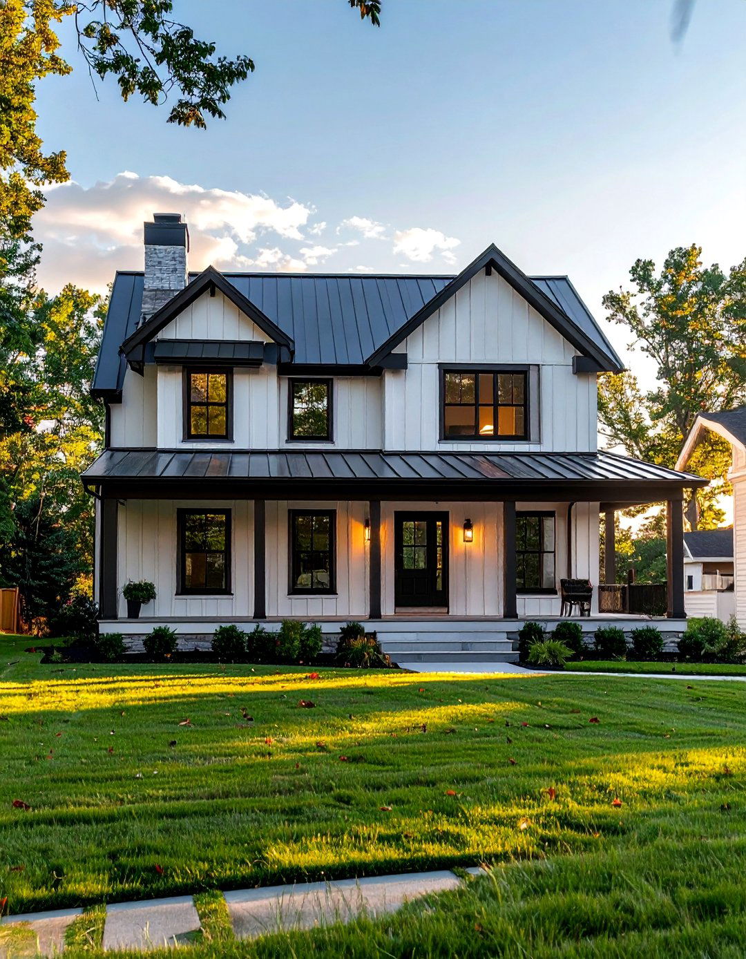 Modern Farmhouse Exterior with Board and Batten Siding - 20 Aesthetic House Exterior Ideas to Boost Curb Appeal