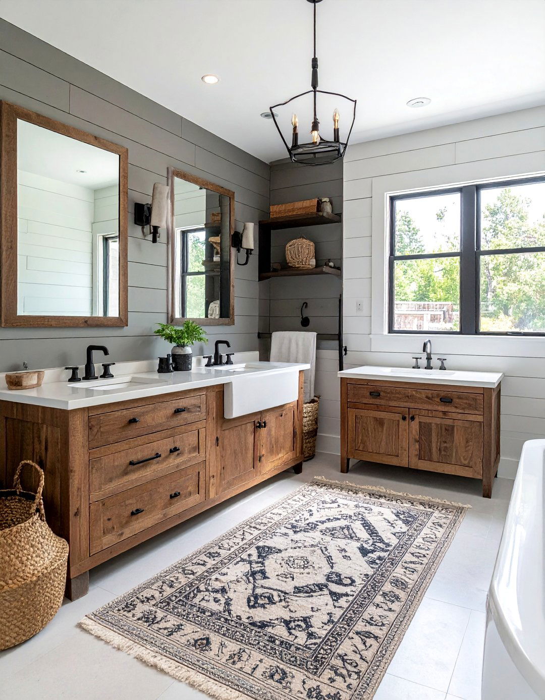 Modern Farmhouse His and Her Retreat - 15 His and Her Bathroom Ideas for a Shared Space