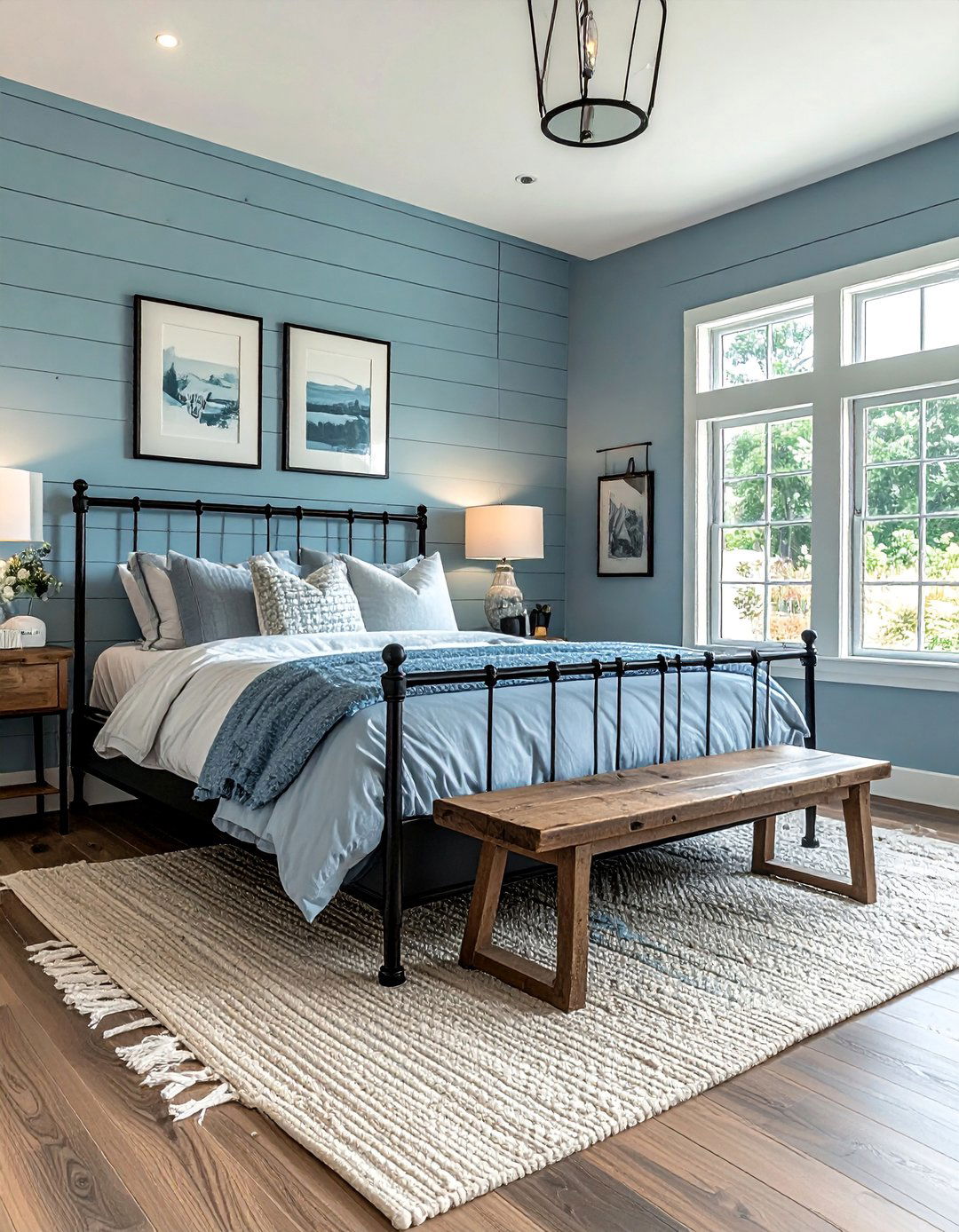 Modern Farmhouse Light Blue Bedroom - 25 Light Blue Bedroom Ideas for a Calming Retreat