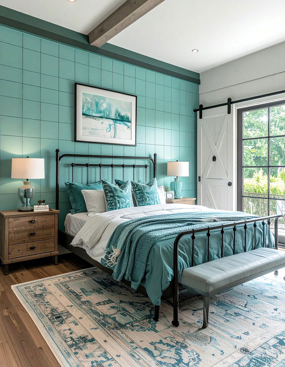 Modern Farmhouse Turquoise Bedroom - 15 Stunning Turquoise Bedroom Ideas for a Fresh Look