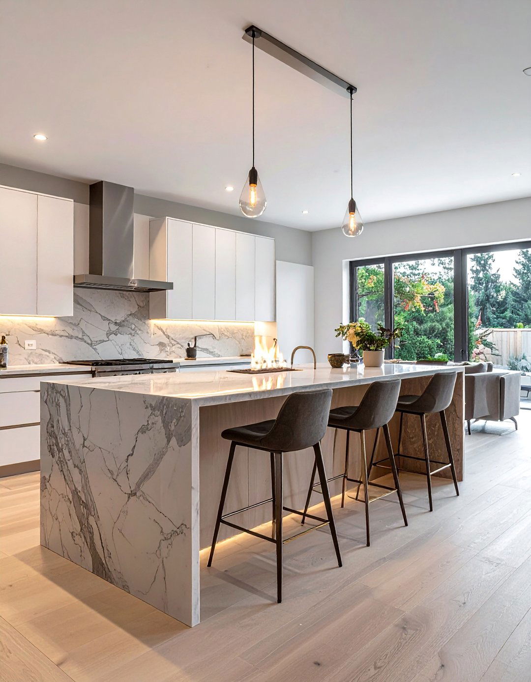 Modern Kitchen Island Fireplaces - 25 Kitchens With Fireplaces for Cozy Cooking Spaces
