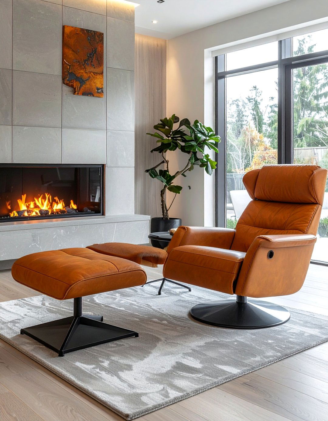 Modern Reclining Accent Chairs - 20 Cozy Chairs in Front of Fireplace Ideas for Your Home