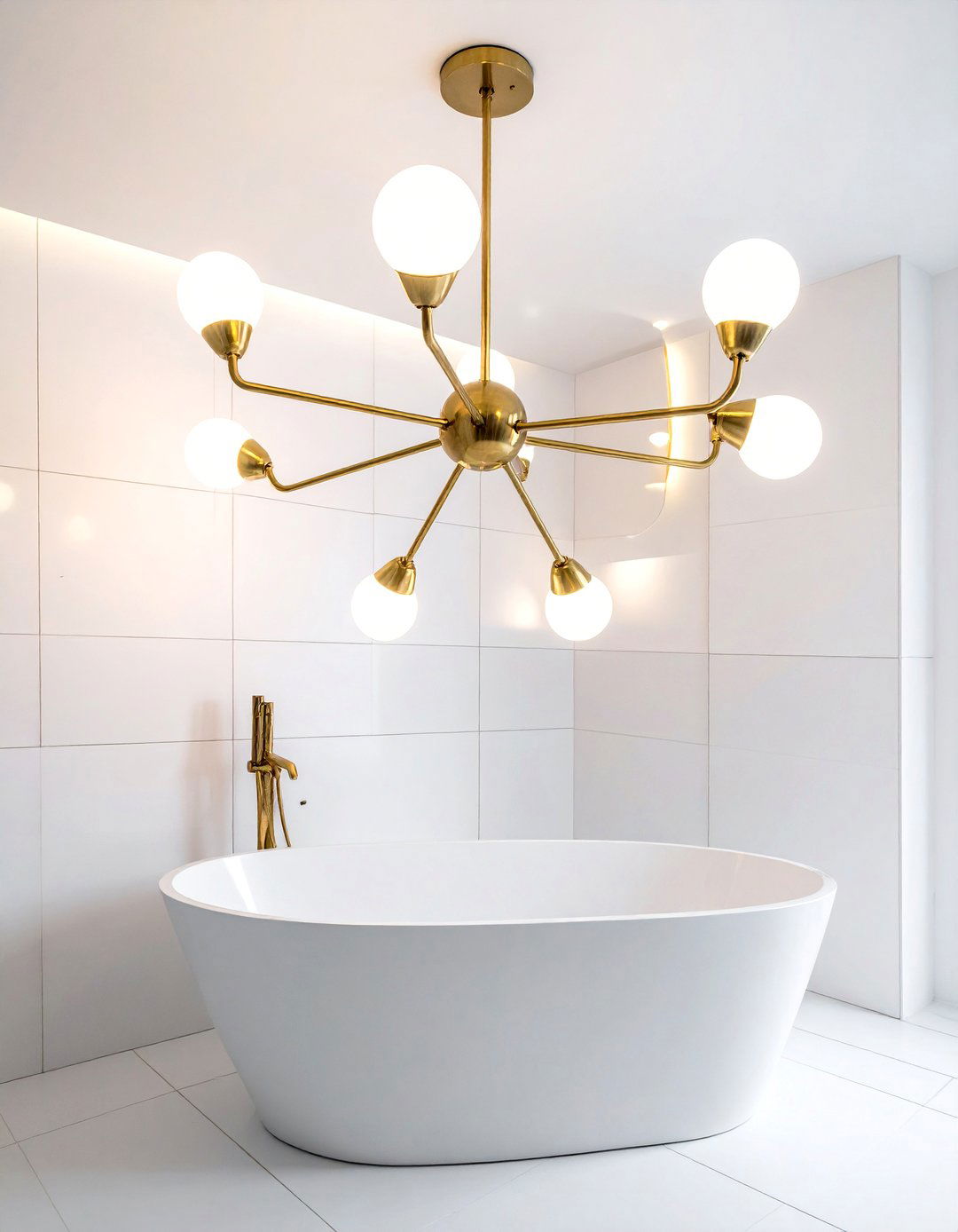 Modern Sputnik Bathroom Chandelier - 20 Bathroom Chandelier Ideas for a Luxurious Touch