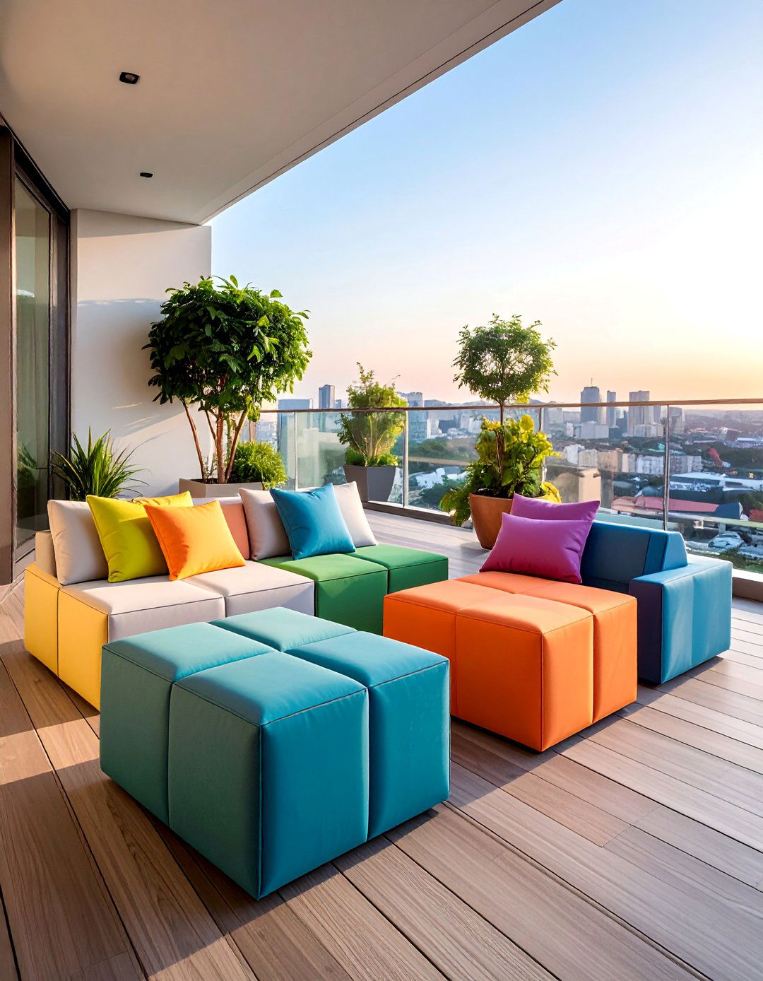 Modular Cube Seating Systems - 25 Balcony Seating Ideas for Small Outdoor Spaces
