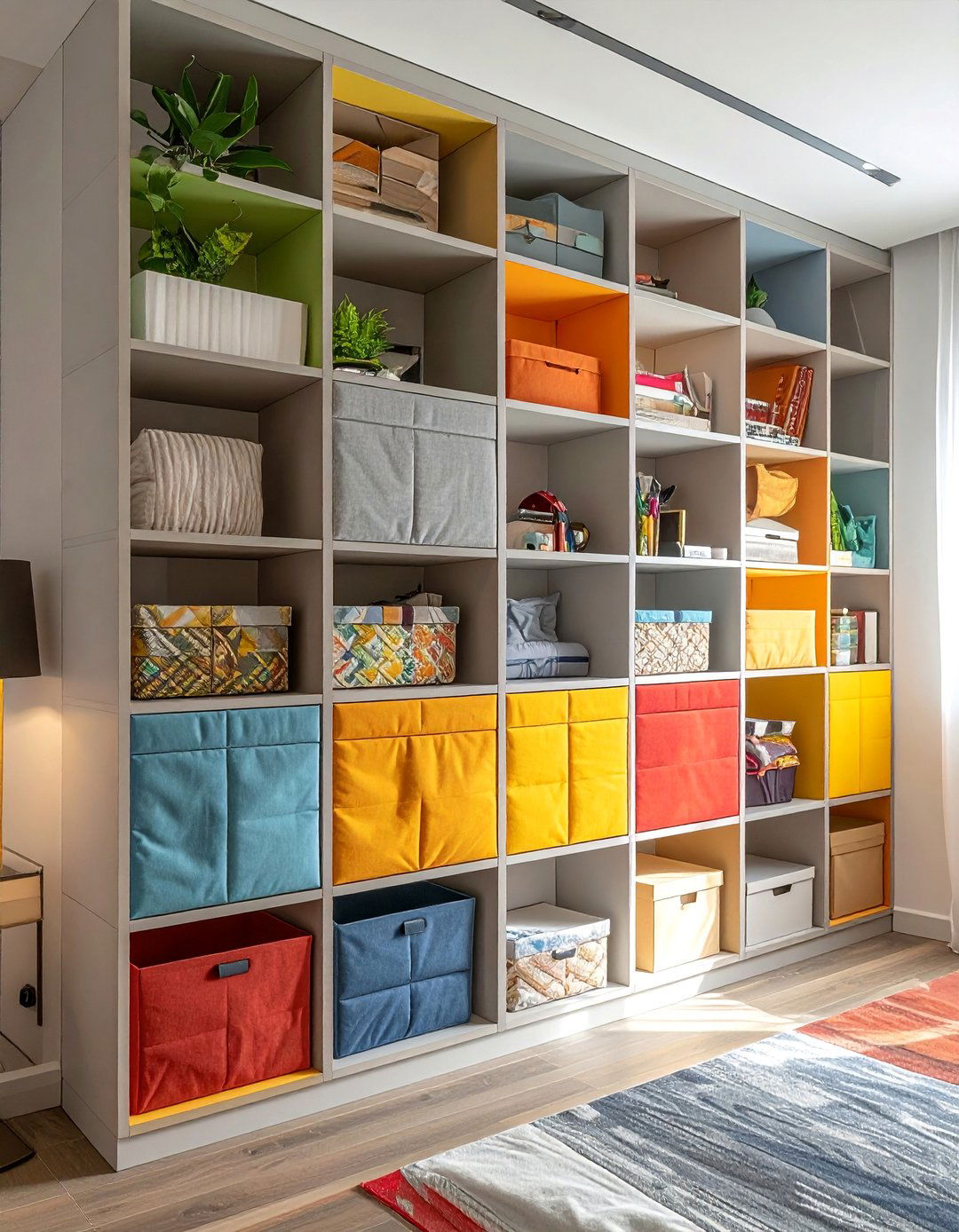Modular Cube Storage Wall - 30 Open Closet Ideas for a Modern Wardrobe
