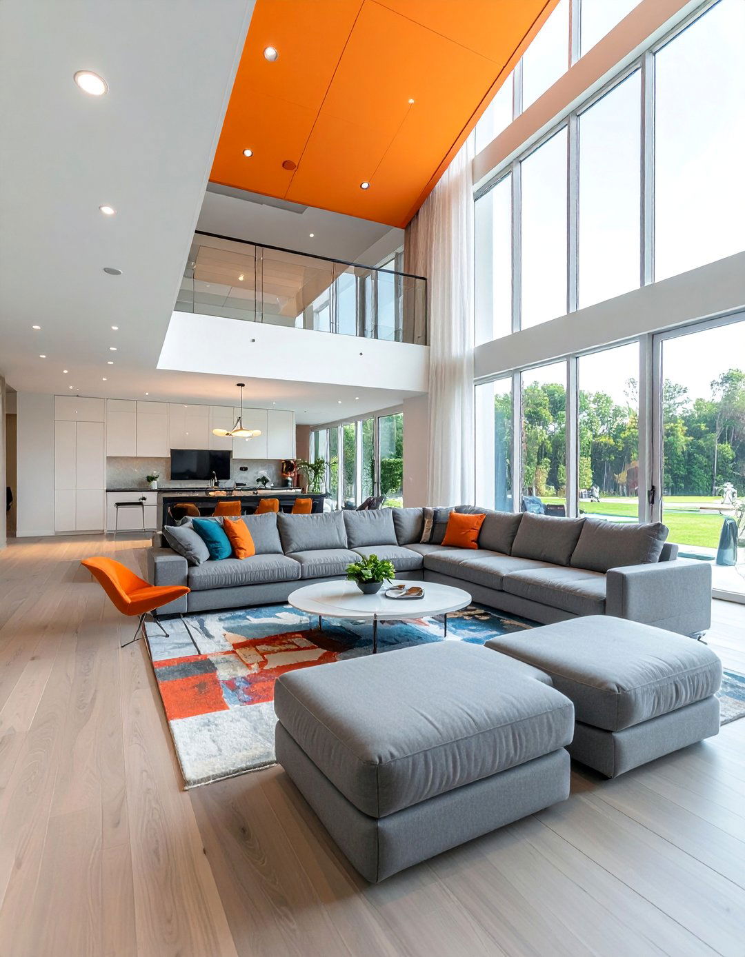 Modular Seating Flexibility - 25 High Ceiling Living Room Ideas to Maximize Your Space