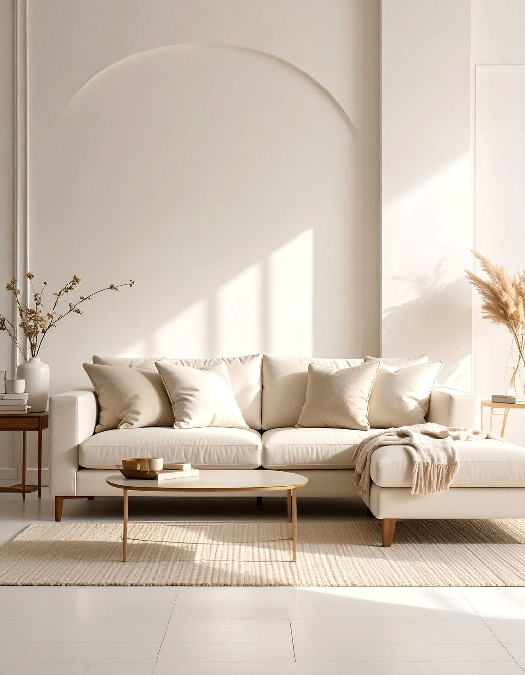 Monochromatic Cream Living Room Palette - 20 Cream Couch Living Room Ideas for a Cozy Space