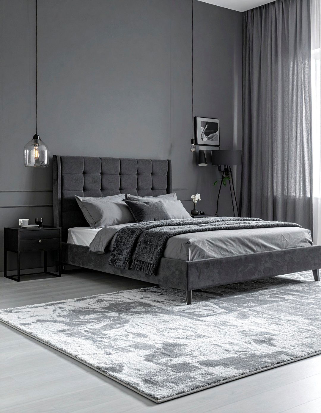 Monochromatic Grey Bachelor Room Scheme - 25 Bachelor Room Ideas for Modern Single Men