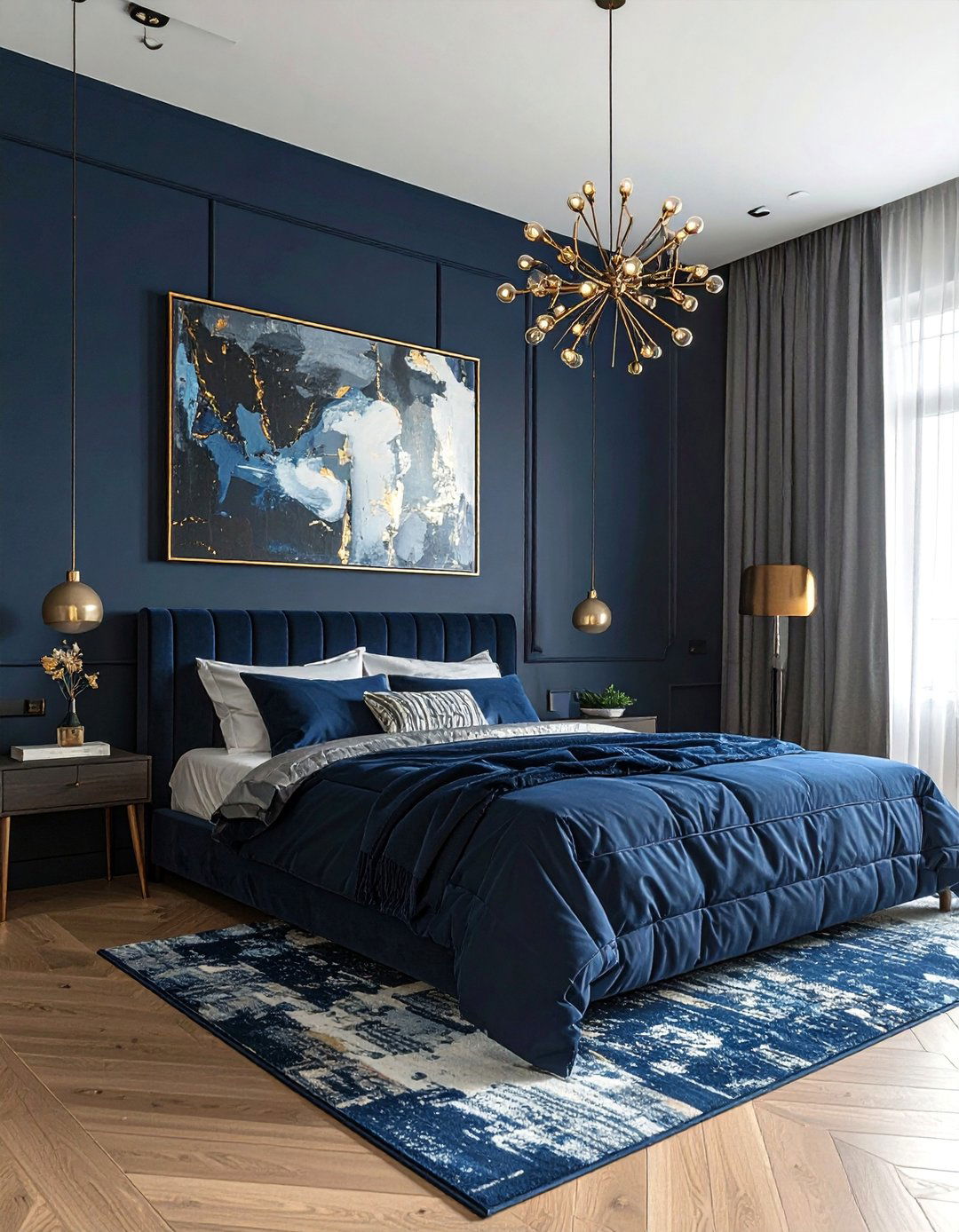 Moody Blue Bedroom with a Painted Ceiling - 15 Moody Blue Bedroom Ideas for a Relaxing Retreat