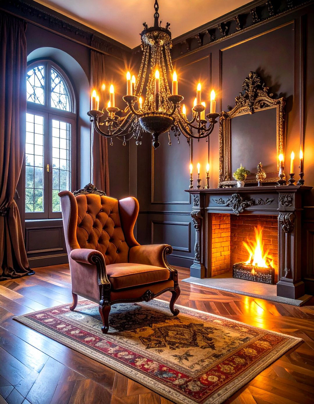 Moody Gothic Revival Parlor Room - 15 Parlor Room Ideas to Elevate Your Home's Elegance