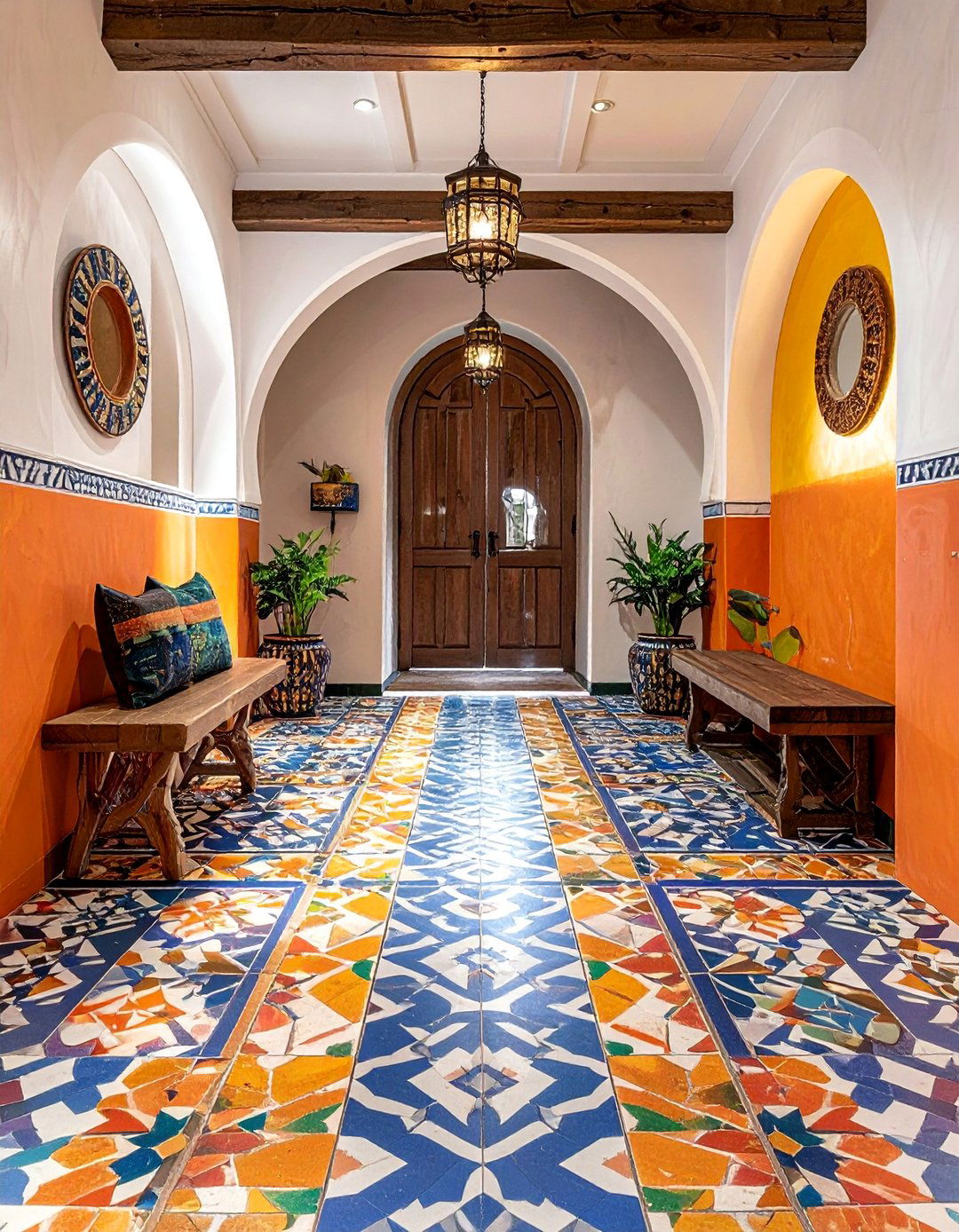 Moroccan Cement Tile Artistry - 15 Mudroom Floor Ideas for a Functional Entryway