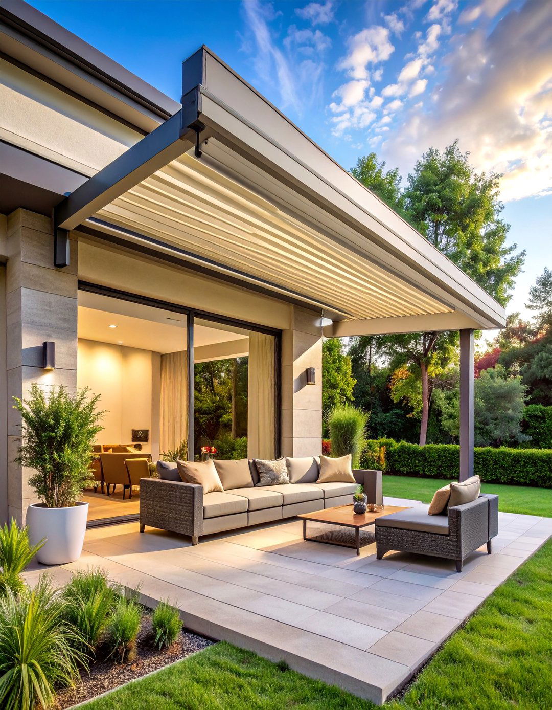 Motorized Awnings for Effortless Operation - 40 Shade Ideas for Comfortable Outdoor Living Spaces
