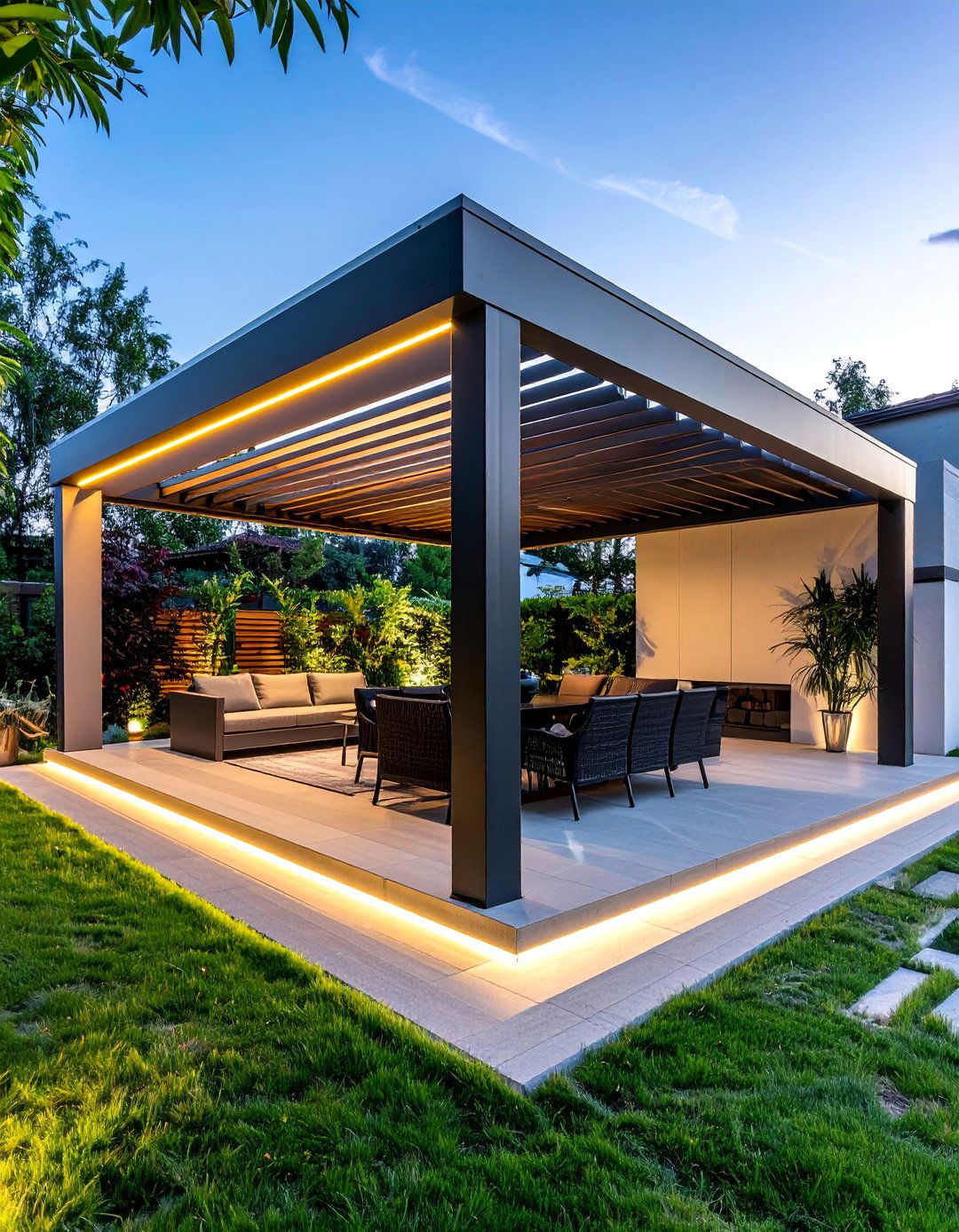 Motorized Louvered Roof Pergola - 40 Patio With a Pergola Ideas for Outdoor Living Spaces
