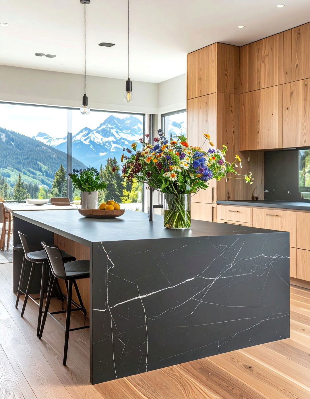 Mountain House Kitchen with Soapstone Countertops - 20 Mountain House Kitchen Ideas for a Rustic and Inviting Space