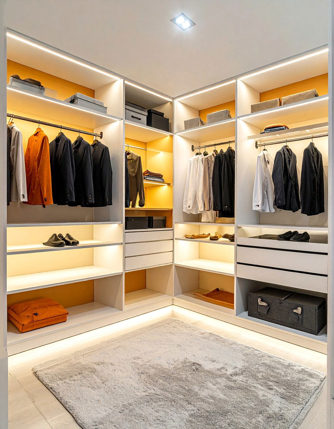 Multi Level Hanging System - 30 Open Closet Ideas for a Modern Wardrobe