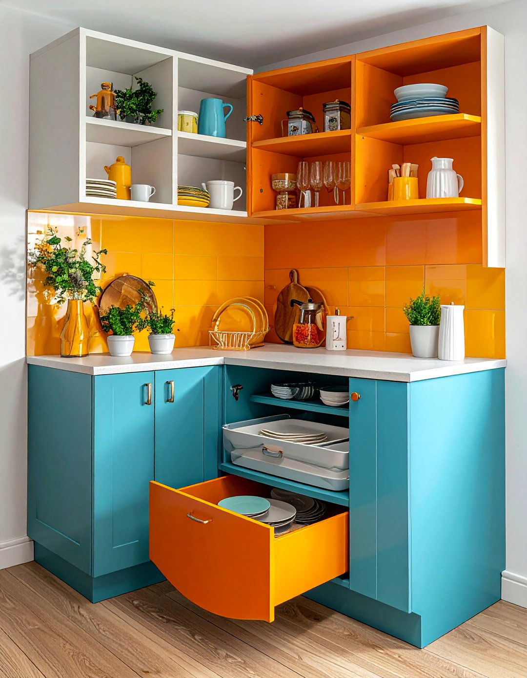 Multi Level Lazy Susans - 40 Small Kitchen Storage Ideas to Maximize Your Space