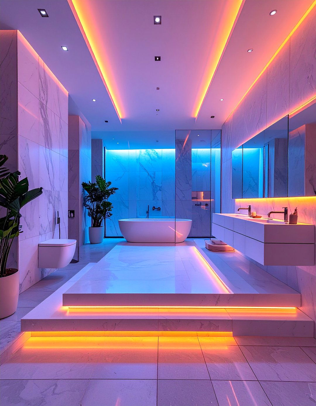 Multi Level Platform Designs - 30 Open Concept Bathroom Ideas for Modern Homes
