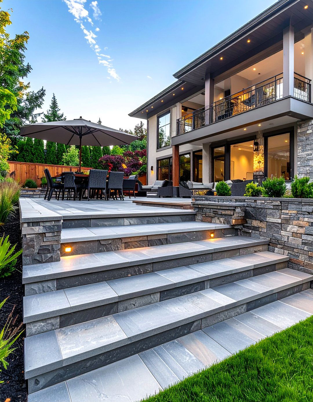 Multi Level Stamped Concrete Patio - 40 Stamped Concrete Patio Ideas for Stylish Outdoor Spaces