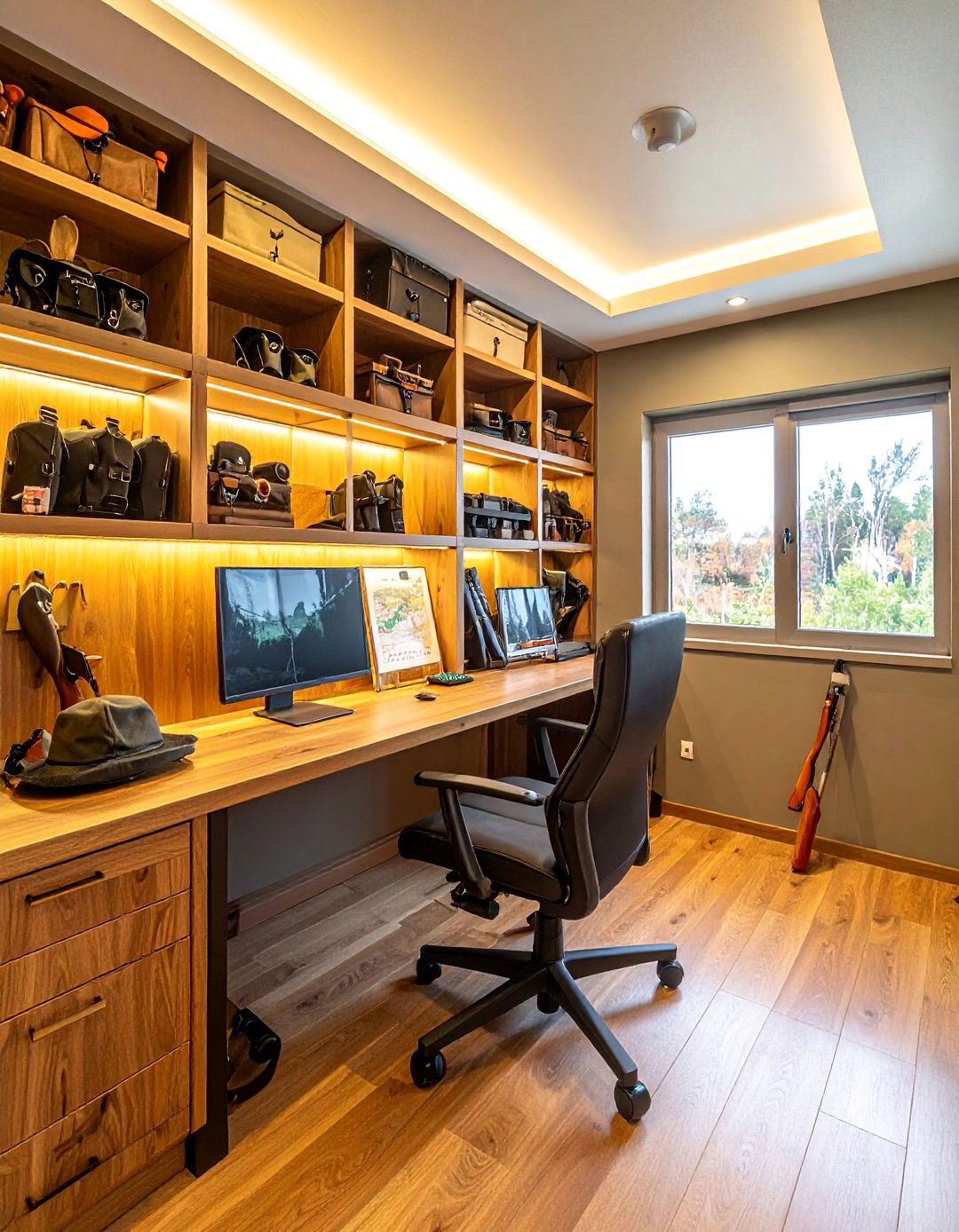 Multi Species Hunting Command Center - 25 Hunting Room Ideas for the Ultimate Sportsman's Retreat