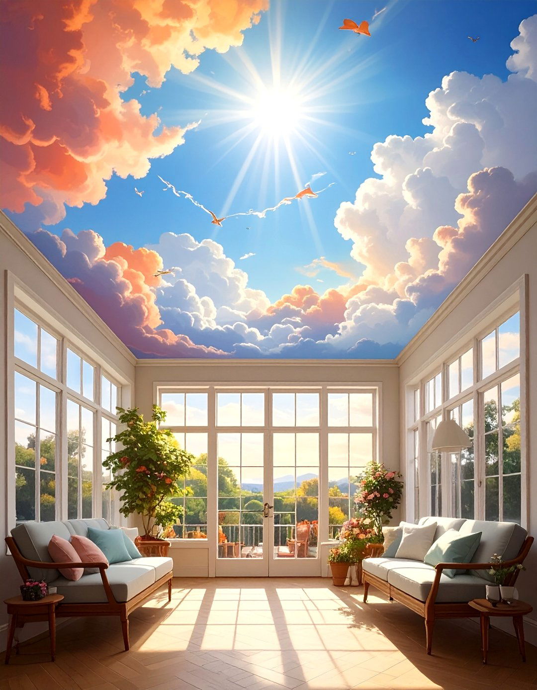 Mural Sunroom Ceilings - 20 Sunroom Ceiling Ideas to Elevate Your Indoor-Outdoor Space