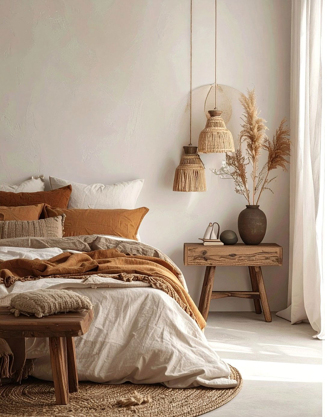 Natural Fiber Bedding - 25 Hippie Bedroom Ideas for a Bohemian Retreat