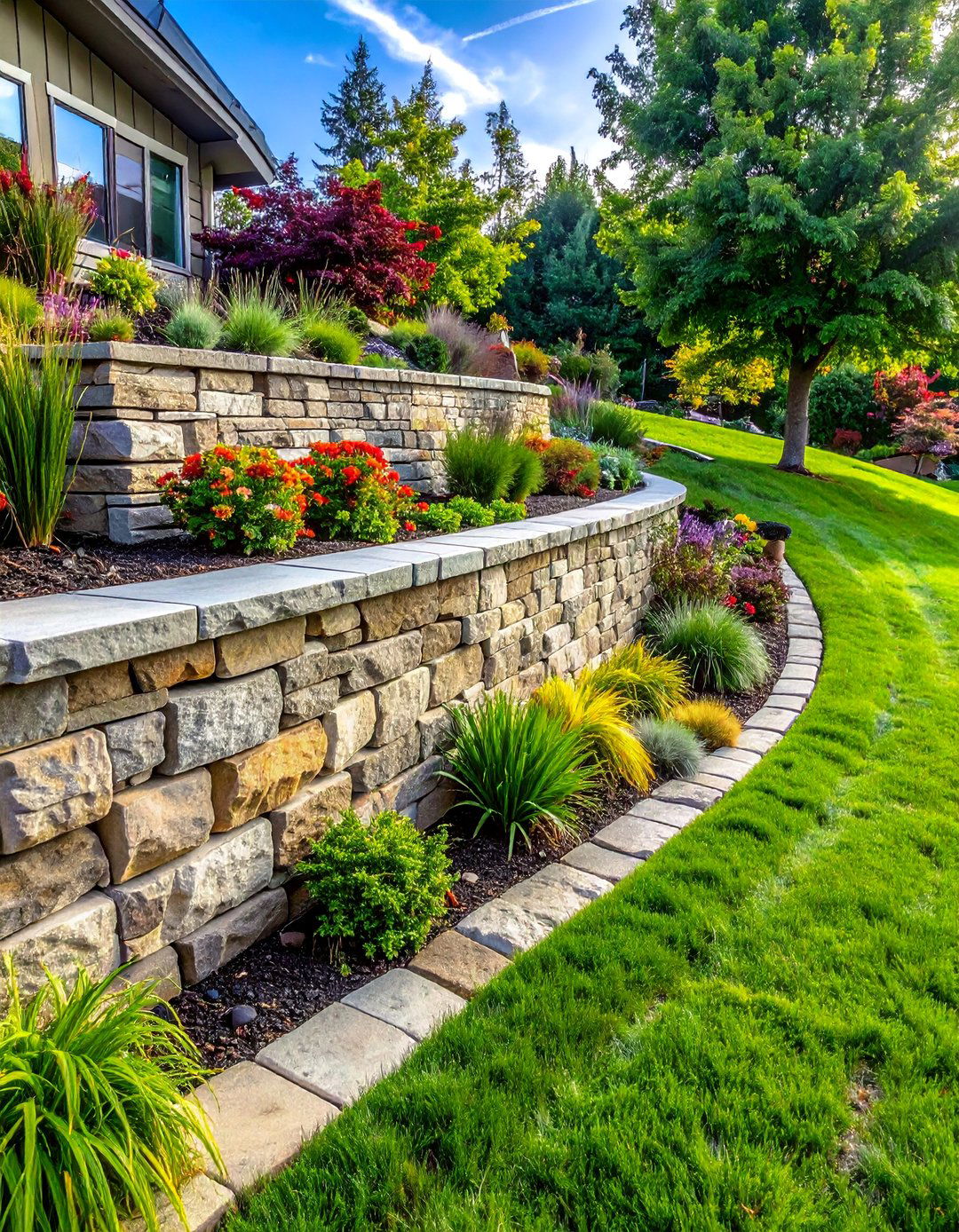 Natural Stone Retaining Walls - 40 Stone Landscaping Ideas for a Beautiful Outdoor Space