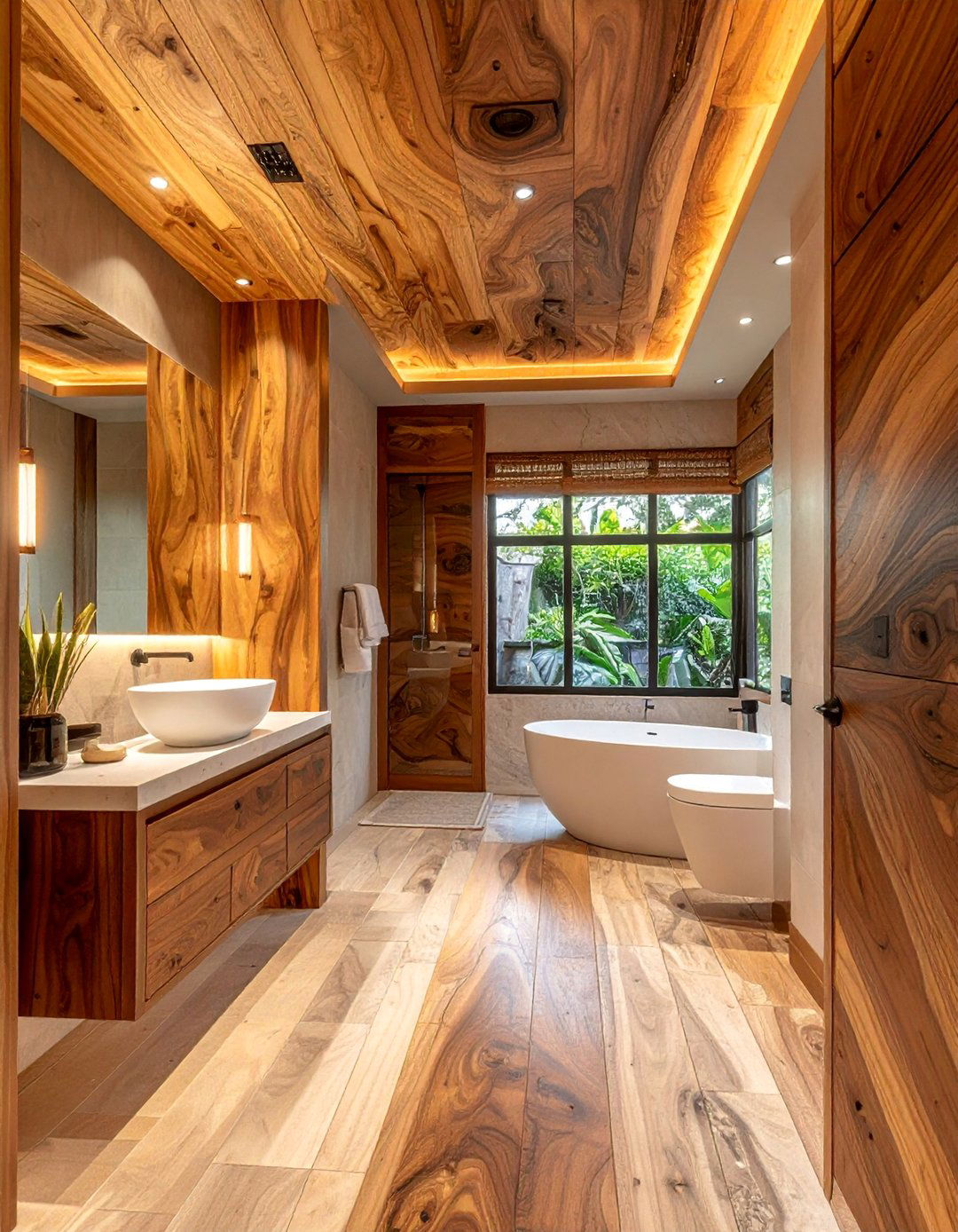 Natural Wood Accent Features - 40 Elegant Primary Bathroom Ideas for a Luxurious Space