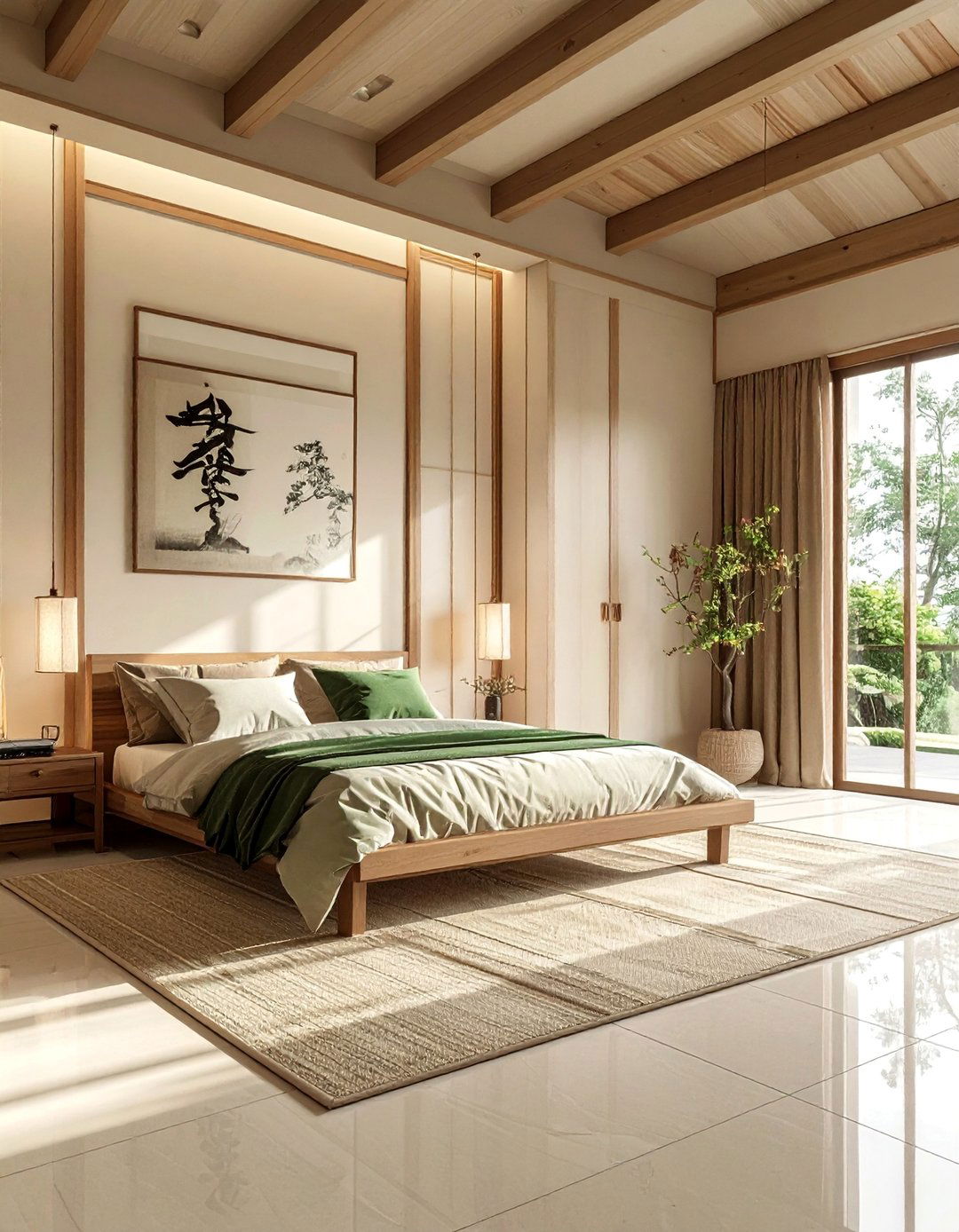 Neutral Color Palette with Earthy Tones for an Asian Bedroom - 20 Asian Bedroom Ideas for a Serene and Stylish Space