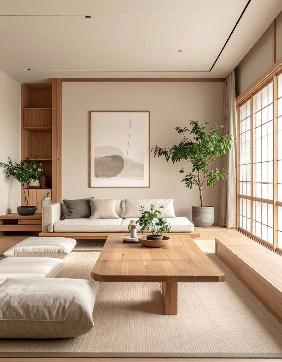 Neutral Earth Tone Color Palette - 25 Japanese Style Living Room Ideas for Zen Vibes