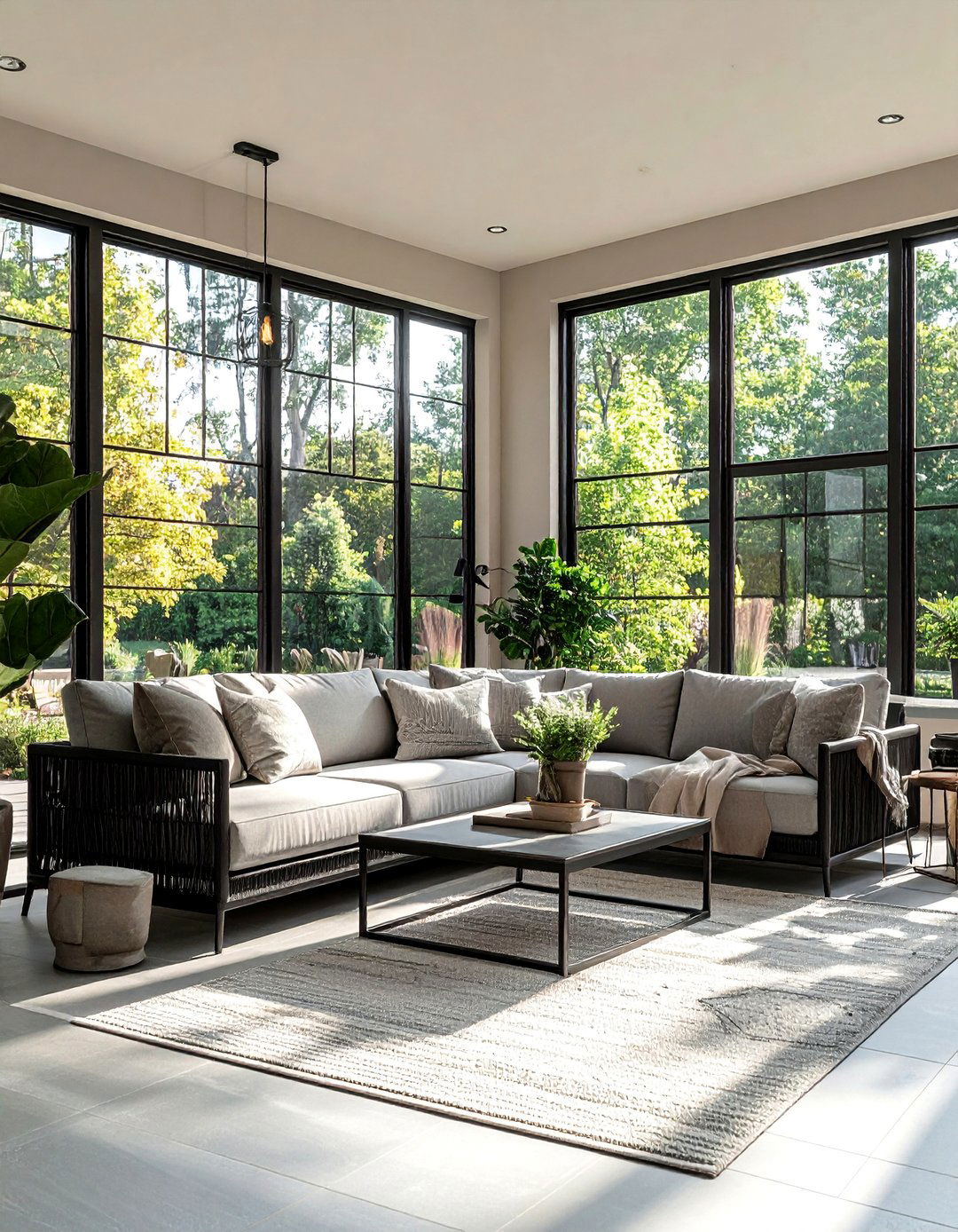 Neutral Greige Sunroom - 20 Sunroom Color Ideas to Brighten Your Indoor-Outdoor Space