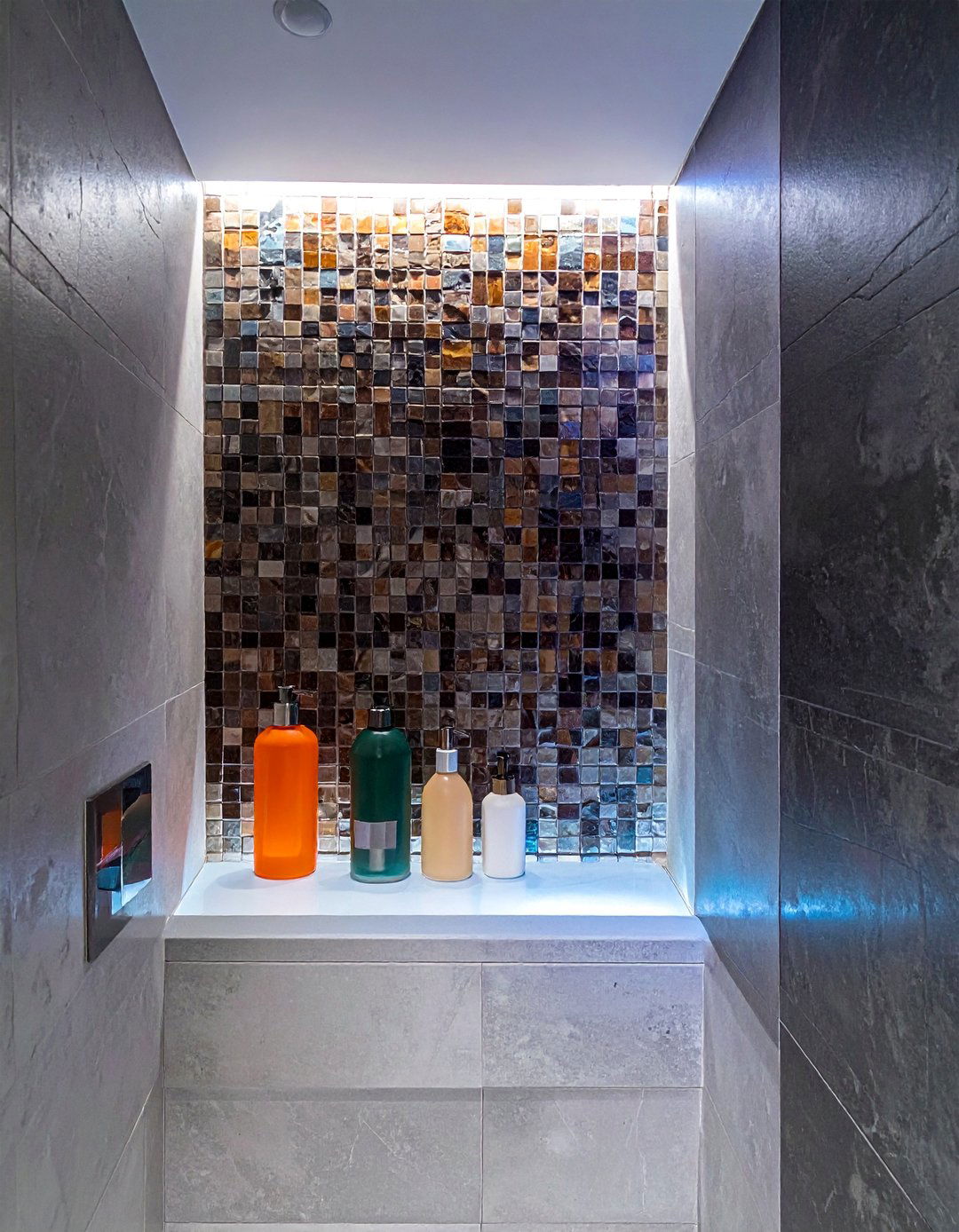Niche Shelving in a Small Ensuite Design - 25 Small Ensuite Design Ideas for Stylish Spaces