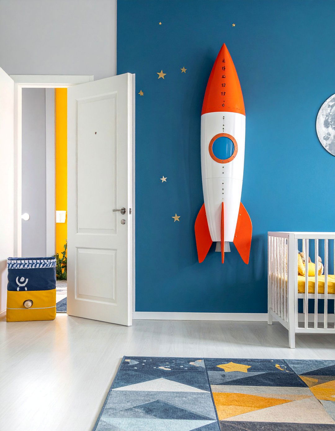 Nursery with an Astronaut Growth Chart - 20 Space-themed Nursery Ideas for a Galactic Adventure