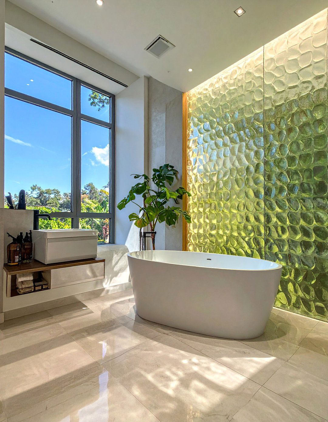 Obscure Textured Glass - 30 Bathroom Window Treatment Ideas for Privacy