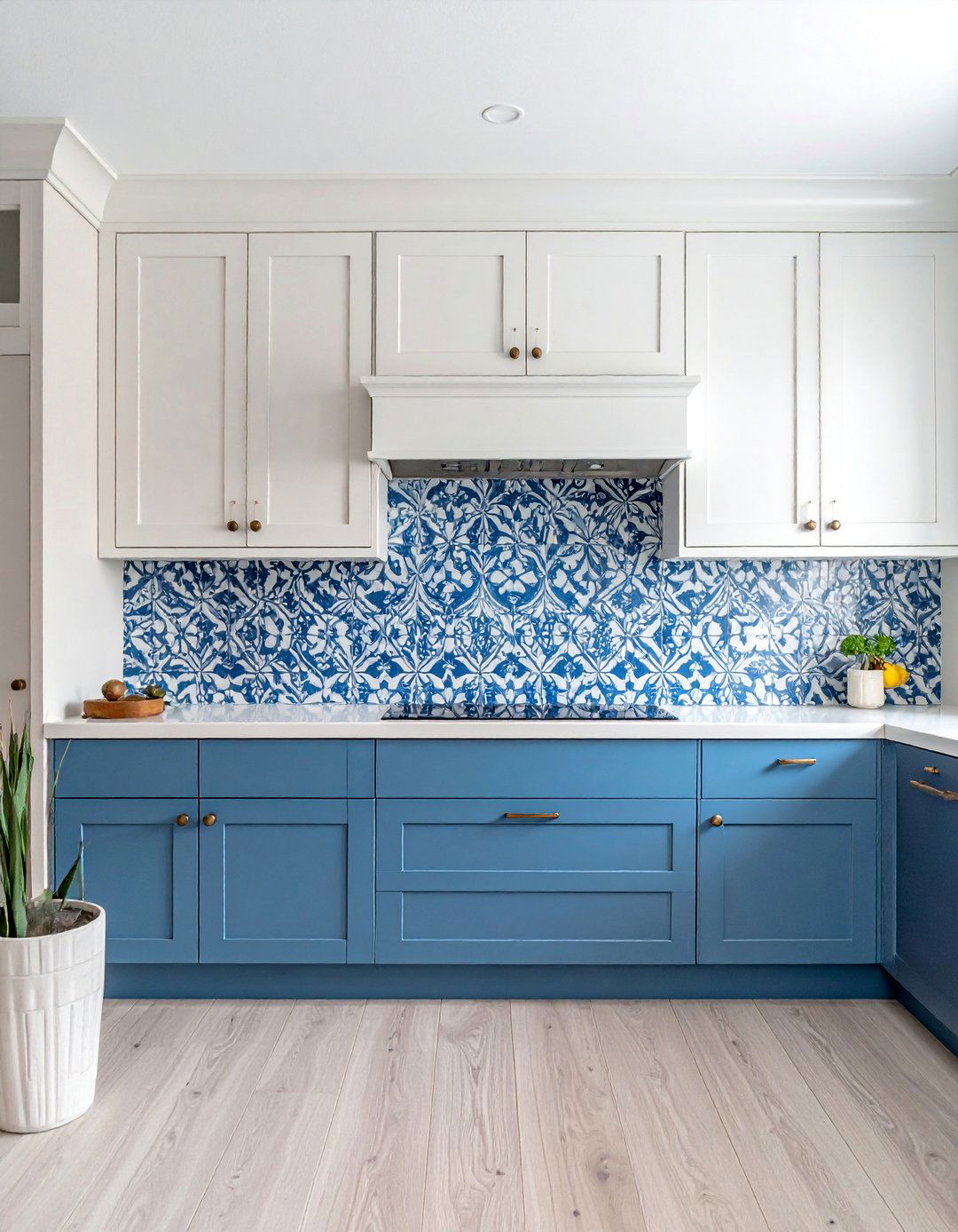 Off white Kitchen Cabinets with a Patterned Tile Backsplash - 15 Off-white Kitchen Cabinets for a Timeless Look