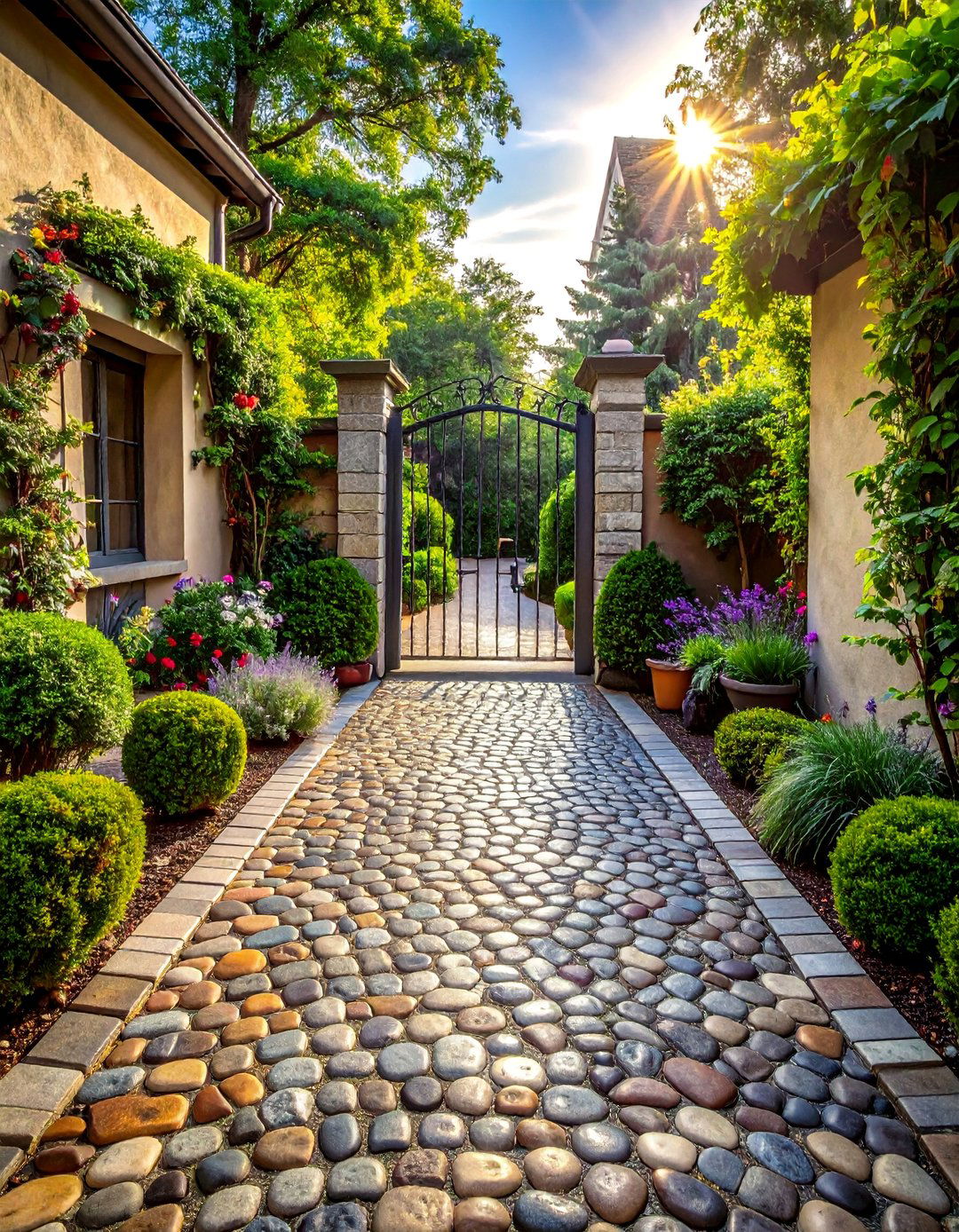 Old World Cobblestone Stamped Concrete Patio - 40 Stamped Concrete Patio Ideas for Stylish Outdoor Spaces