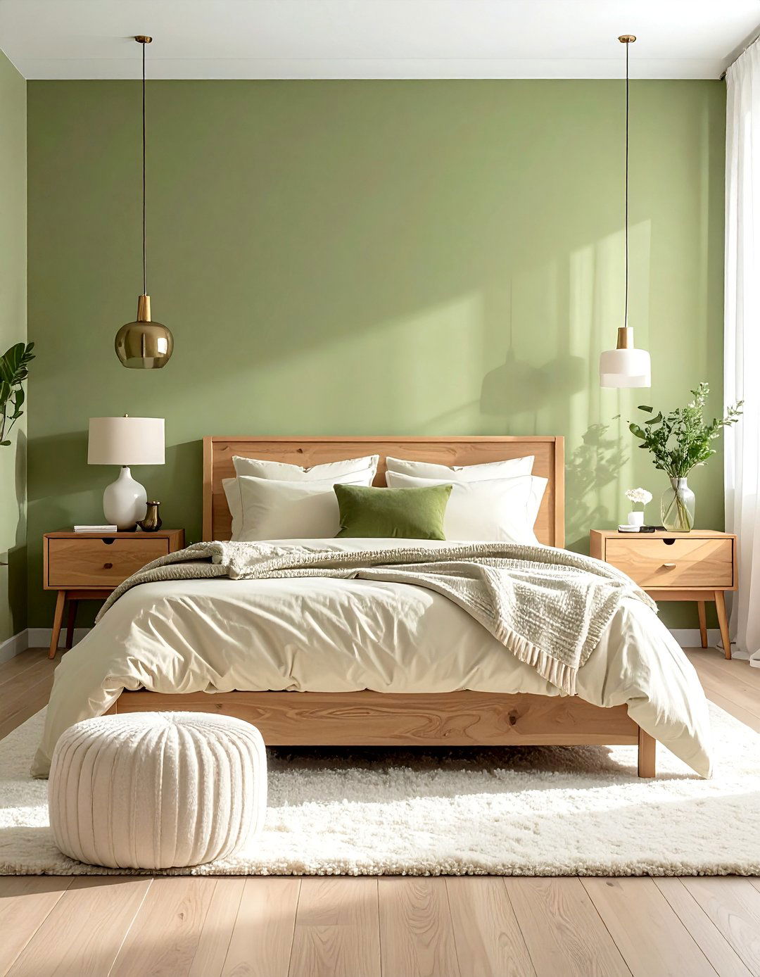 Olive Green and Cream Tones Bedroom - 25 Olive Green Bedroom Ideas for a Sophisticated Look